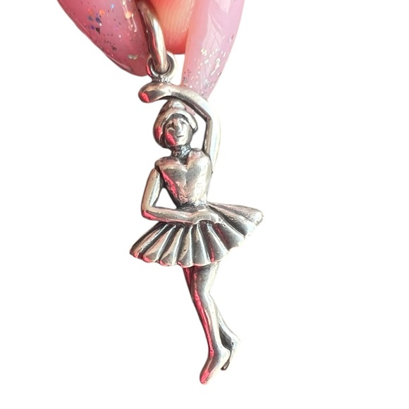 New Solid Sterling Silver Ballet Dancer Charm/Pendant - Picture 3 of 4